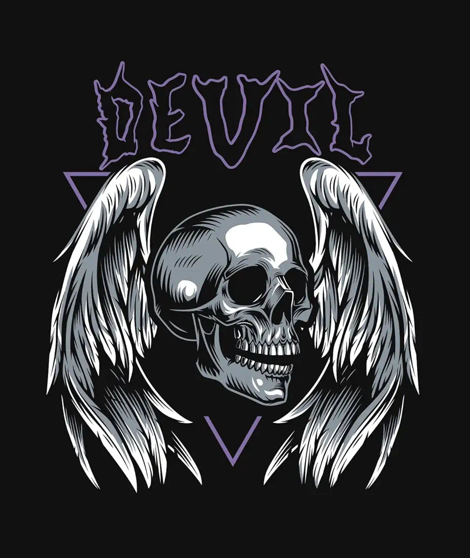 WMFFSHO Women's Oversized Devil Graphic Printed Round Neck Multicolour T-Shirts. 100% Cotton Printed T-Shirts