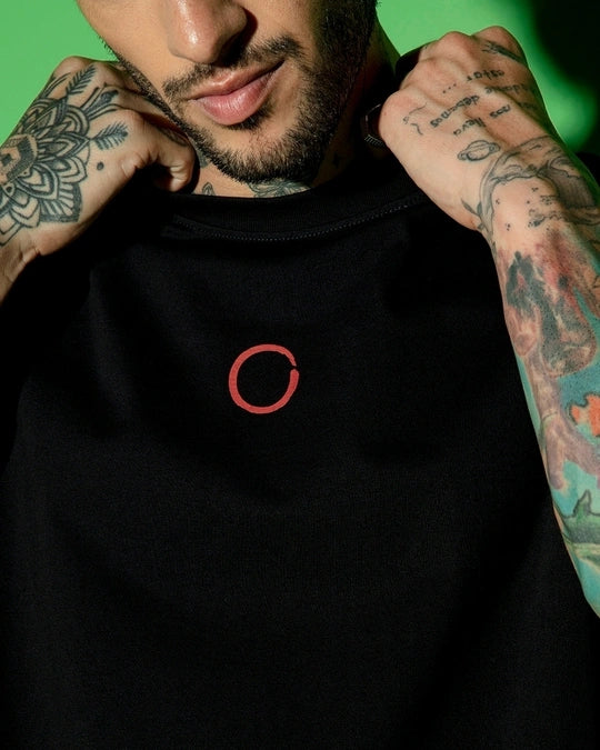 WMFFSHO Men's Black Warriors Graphic Printed Oversized T-shirt