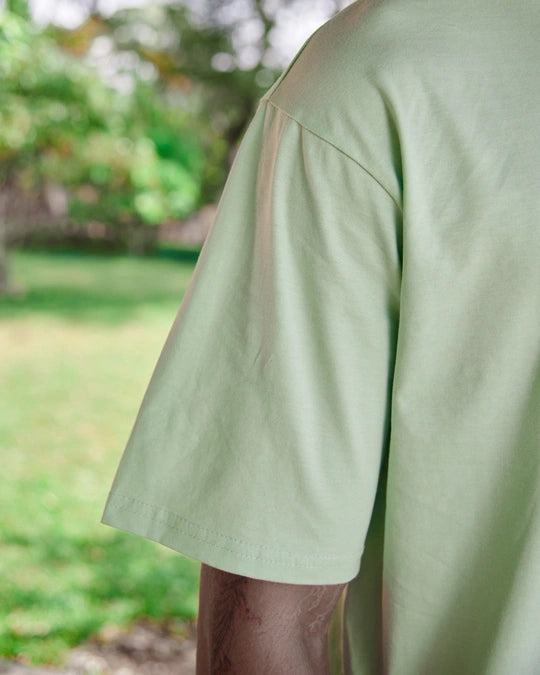 WMFFSHO Men's Green Stay Weird Typography Oversized T-shirt