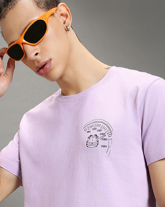 WMFFSHO Men's Purple Mr.Chopper Graphic Printed T-shirt