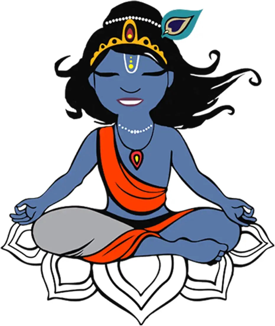 WMFFSHO Pooplu Women's Regular Fit Krishna Yoga Cotton Graphic Printed V Neck Symbol Pootlu Tshirts