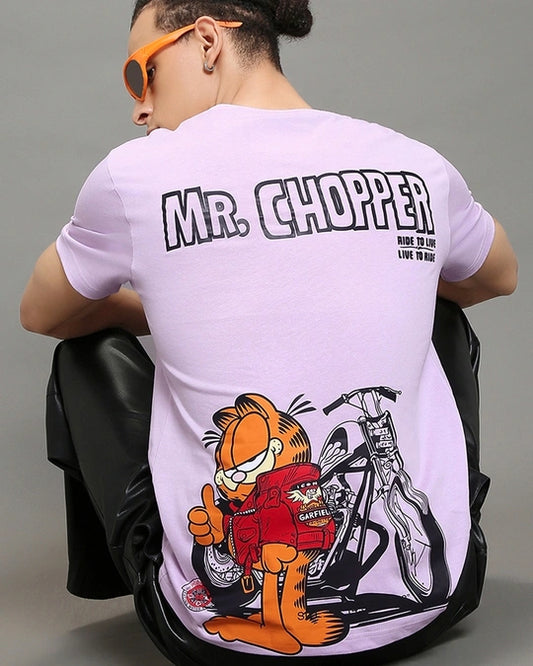 WMFFSHO Men's Purple Mr.Chopper Graphic Printed T-shirt